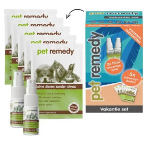 Pet Remedy Vakantie Set kan jouw huisdier op een natuurlijke wijze kalmeren in dit soort situaties. Dit product bevat geen feromonen.